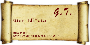 Gier Tícia névjegykártya
